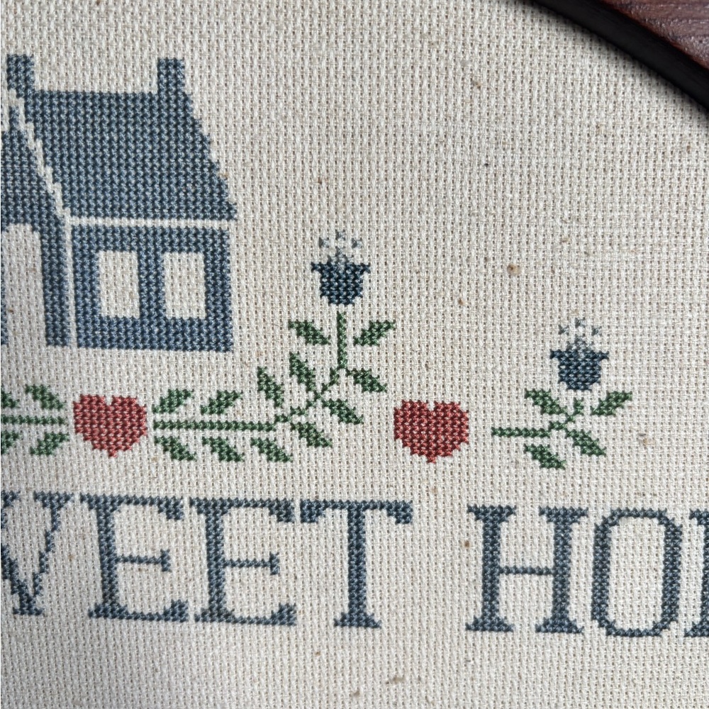 Vintage Cross-Stitch “Home Sweet Home”  Arched Wooden Framed Kitchen/Entry Piece - Picture 10 of 14